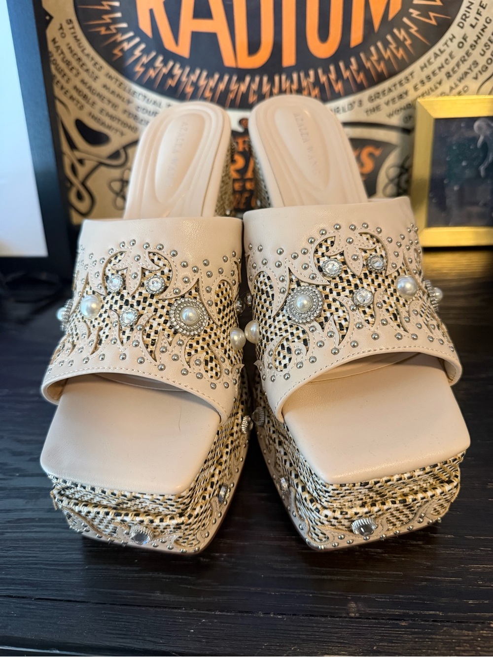 Azelea Wang Platform Slide Sandals - NWOT